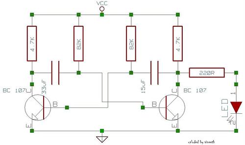 a simple Astable Multivibrator with the help of a circuit diagram circuit