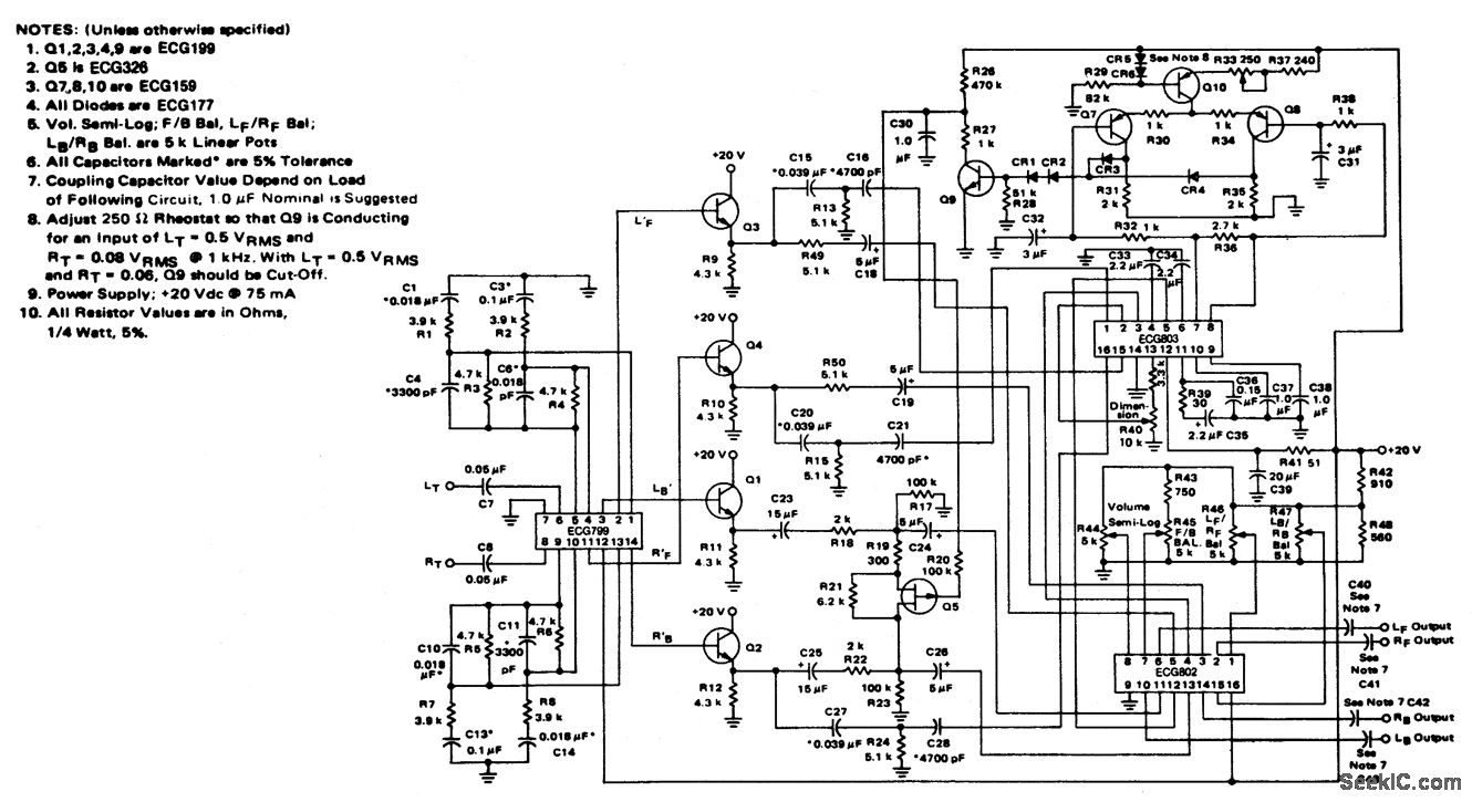 4-channel SQ logic decoder