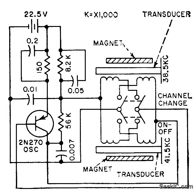 MAGNETOSTRICTION TV REMOTE CONTROL circuit