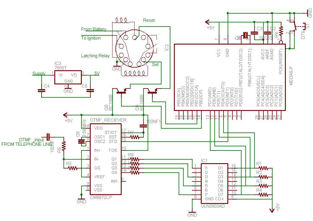 Phone to Microcontroller interfacing with DTMF circuit