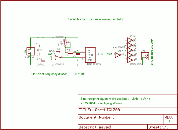 Small Footprint Square Wave Oscillator