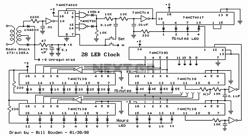 28 LED Clock Timer