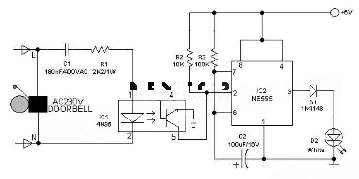 Electronic Doorbell Light Schematic circuit