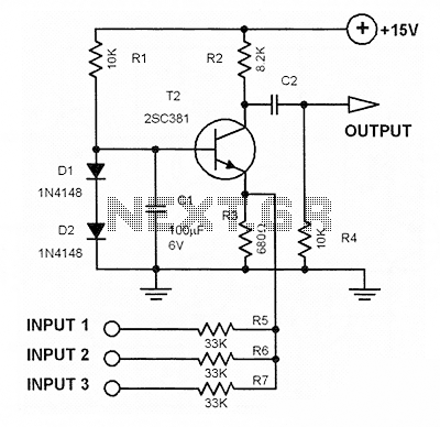 Audio Mixer with one transistor