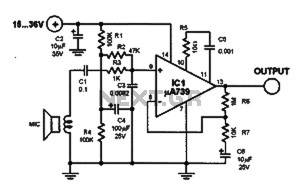 Dynamic mic preamplifier circuit
