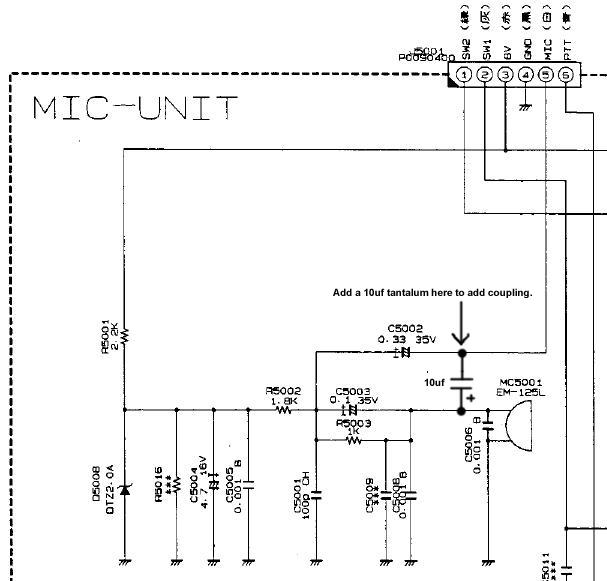 Audio Response with the FT8900 Yaesu MH-48A6J circuit