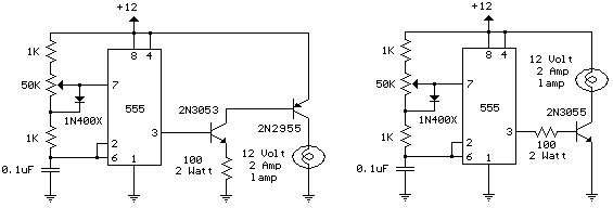12 Volt Car Lamp Dimmer Circuit Design using 555 Timer circuit
