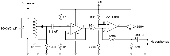 Simple Op-Amp Radio circuit