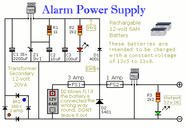 Build This Simple Power Supply For Your Intruder Alarm Project