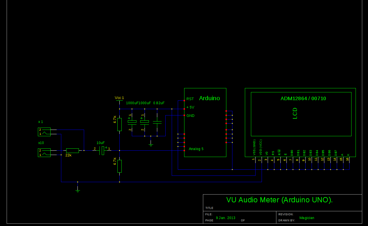 Audio VU Meter using Arduino circuit