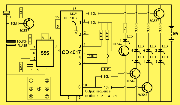 LED Dice schematic circuit