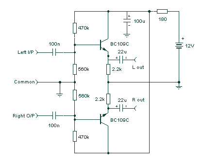 Audio Line preamp Driver circuit