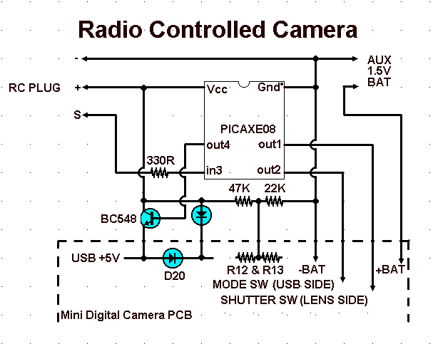 RC CONTROLLED DIGITAL CAMERA circuit